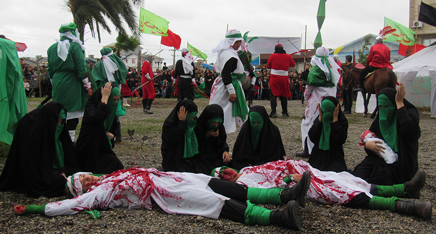 گزارش تصویری/ مراسم تعزیه روز عاشورا در بوستان امام حسین بندرانزلی